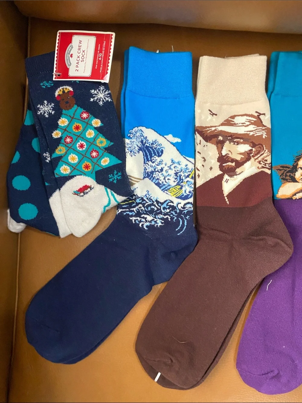 Assorted Artistic Men's Crew Socks - Multi-Color Pack